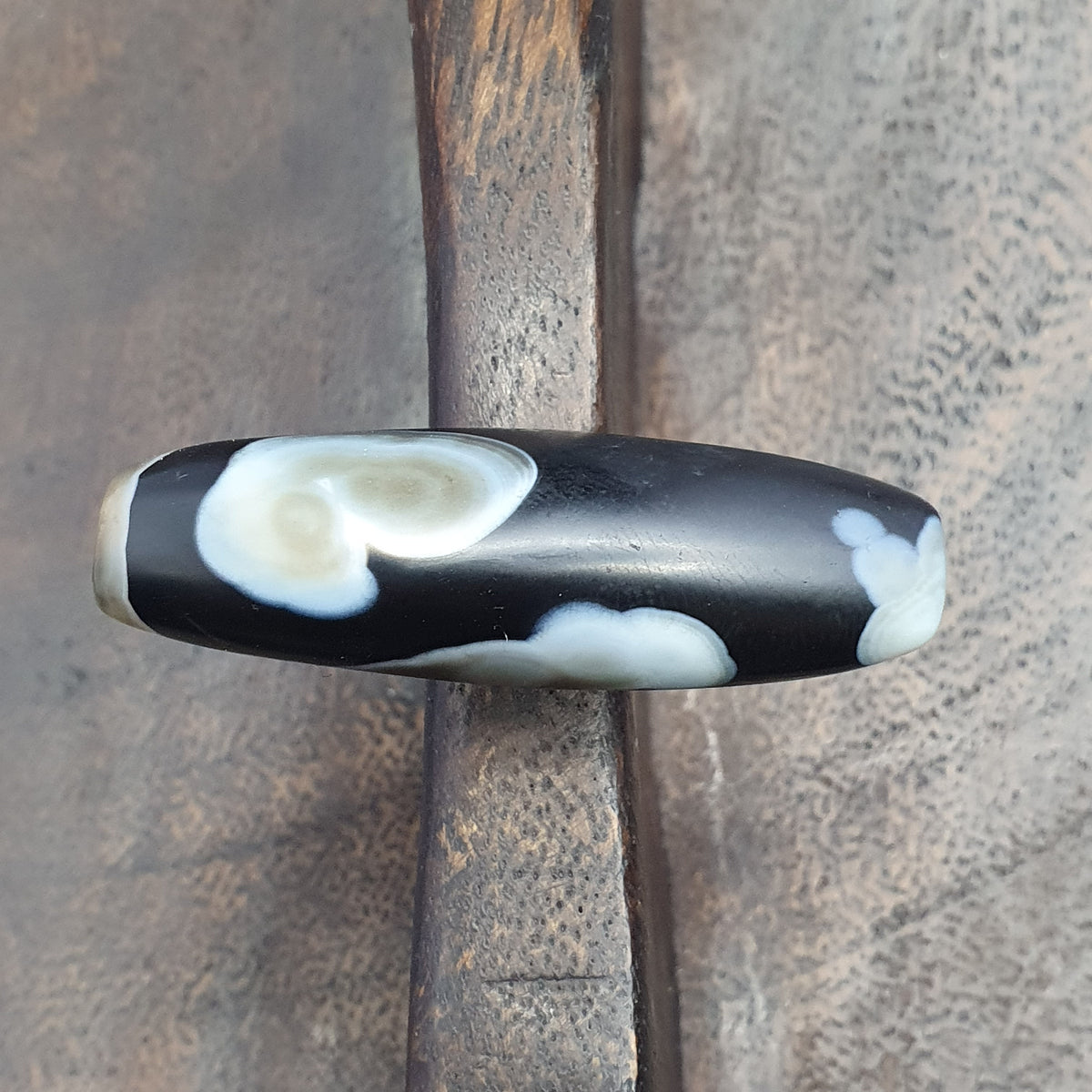 Amulette Perles d'Agate Suliemani à Motif Naturel Vintage