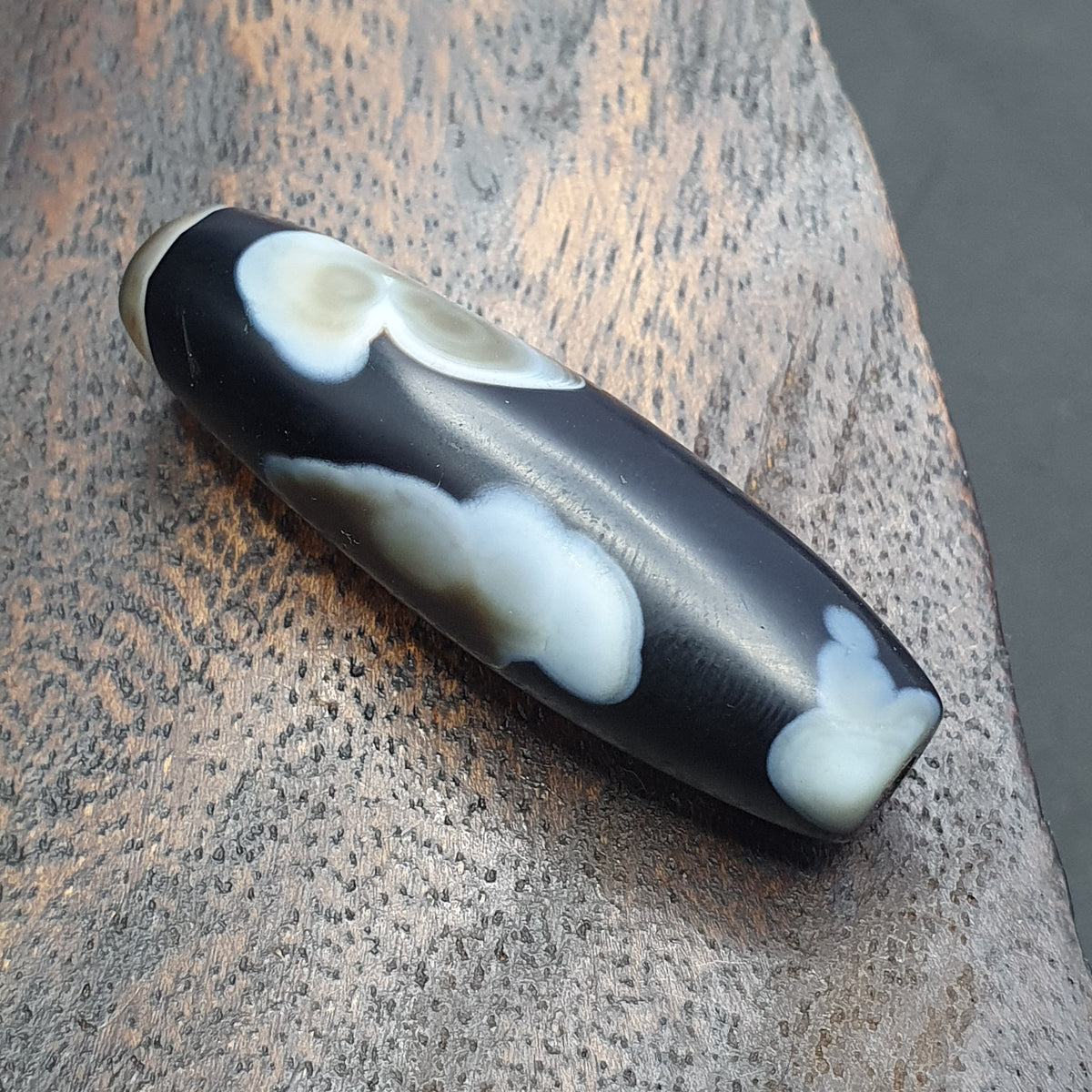 Amulette Perles d'Agate Suliemani à Motif Naturel Vintage