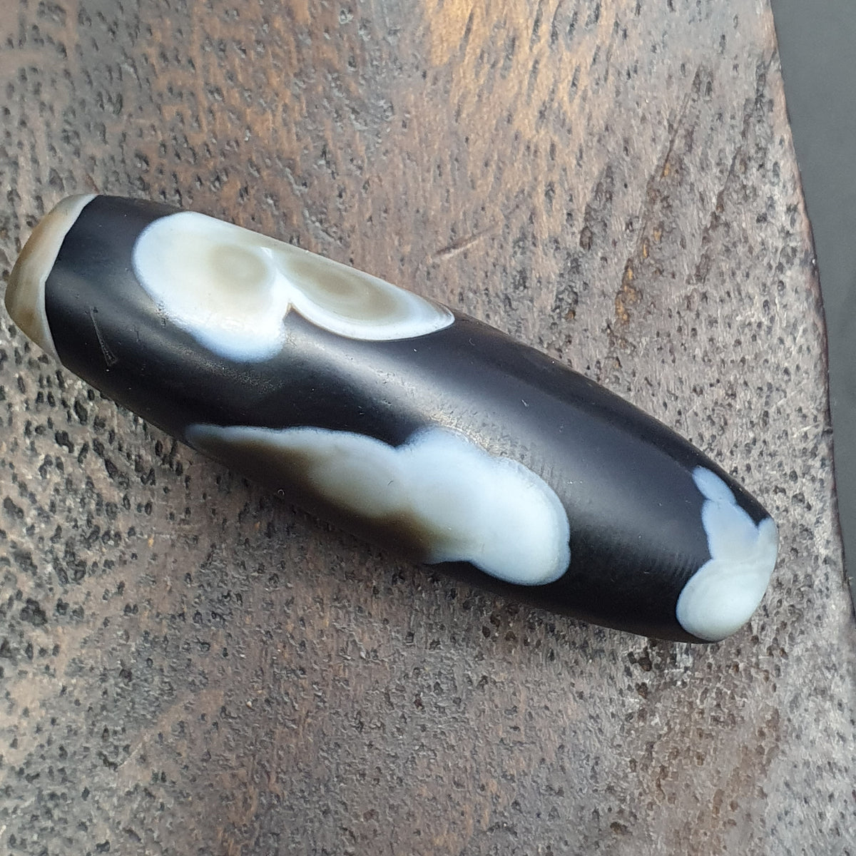 Amulette Perles d'Agate Suliemani à Motif Naturel Vintage