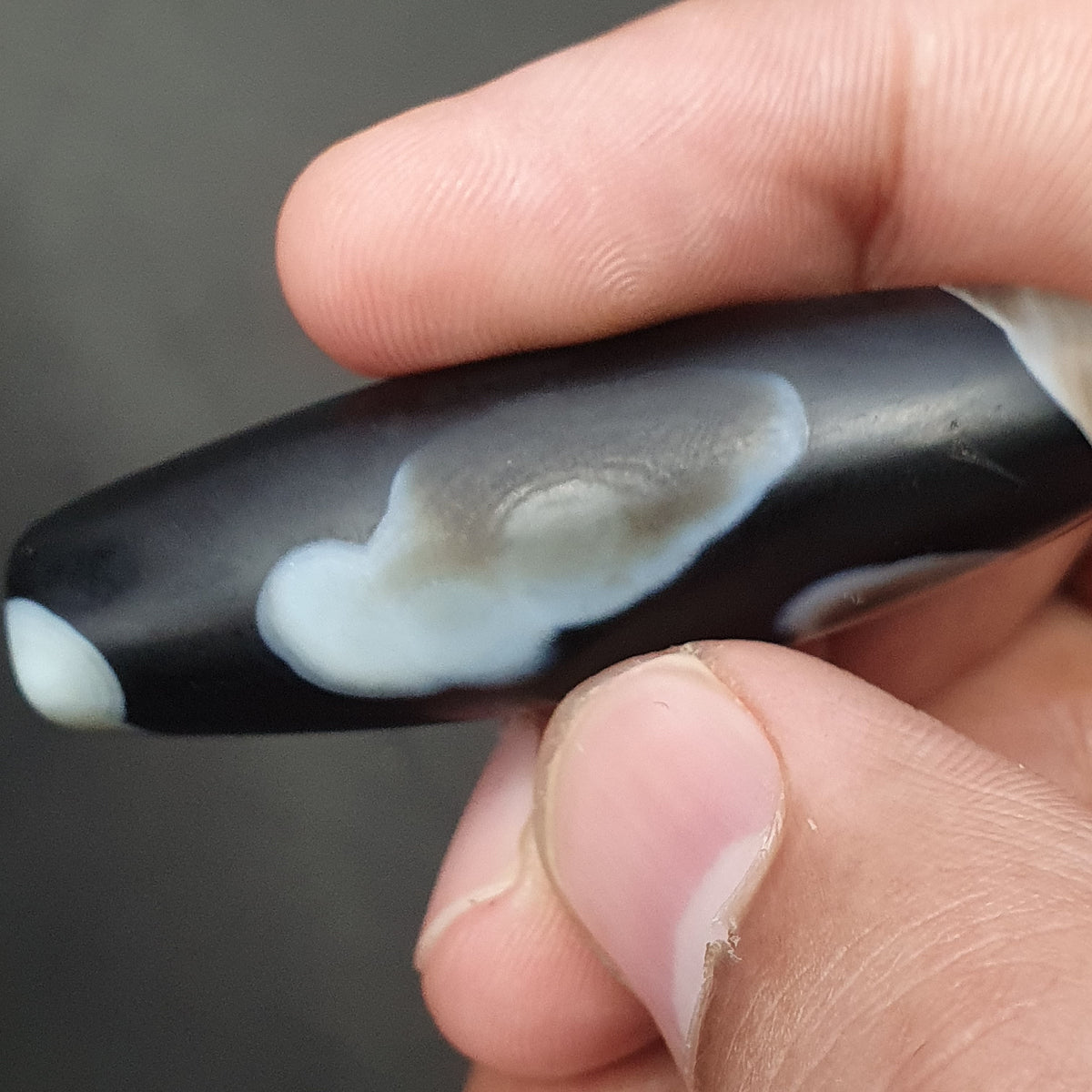 Amulette Perles d'Agate Suliemani à Motif Naturel Vintage