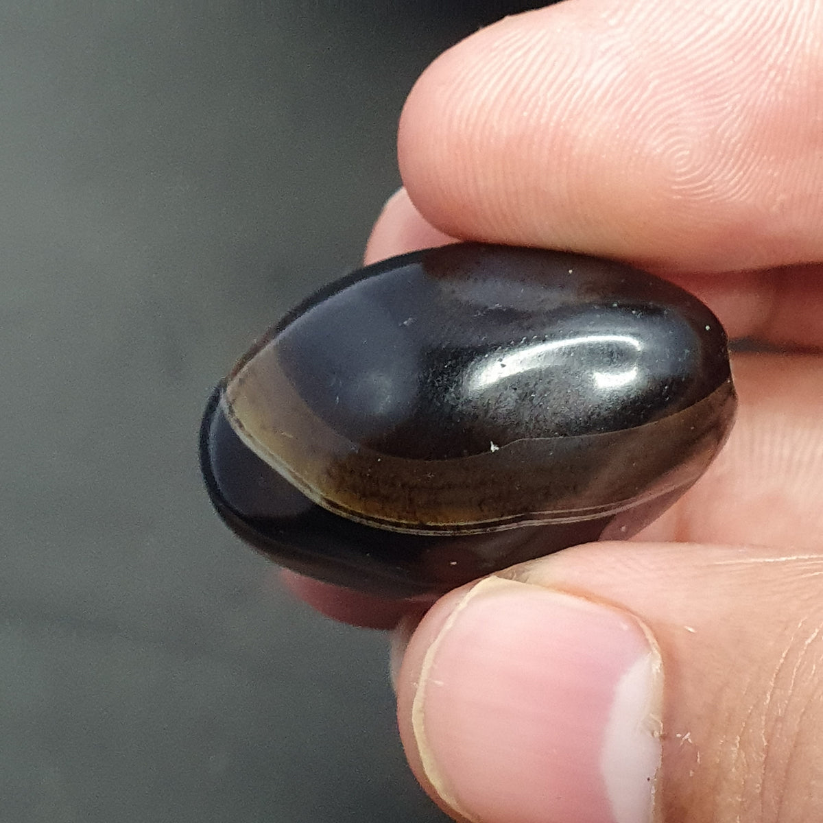Perle d'agate œil de Souleïmani de l'Himalaya vintage