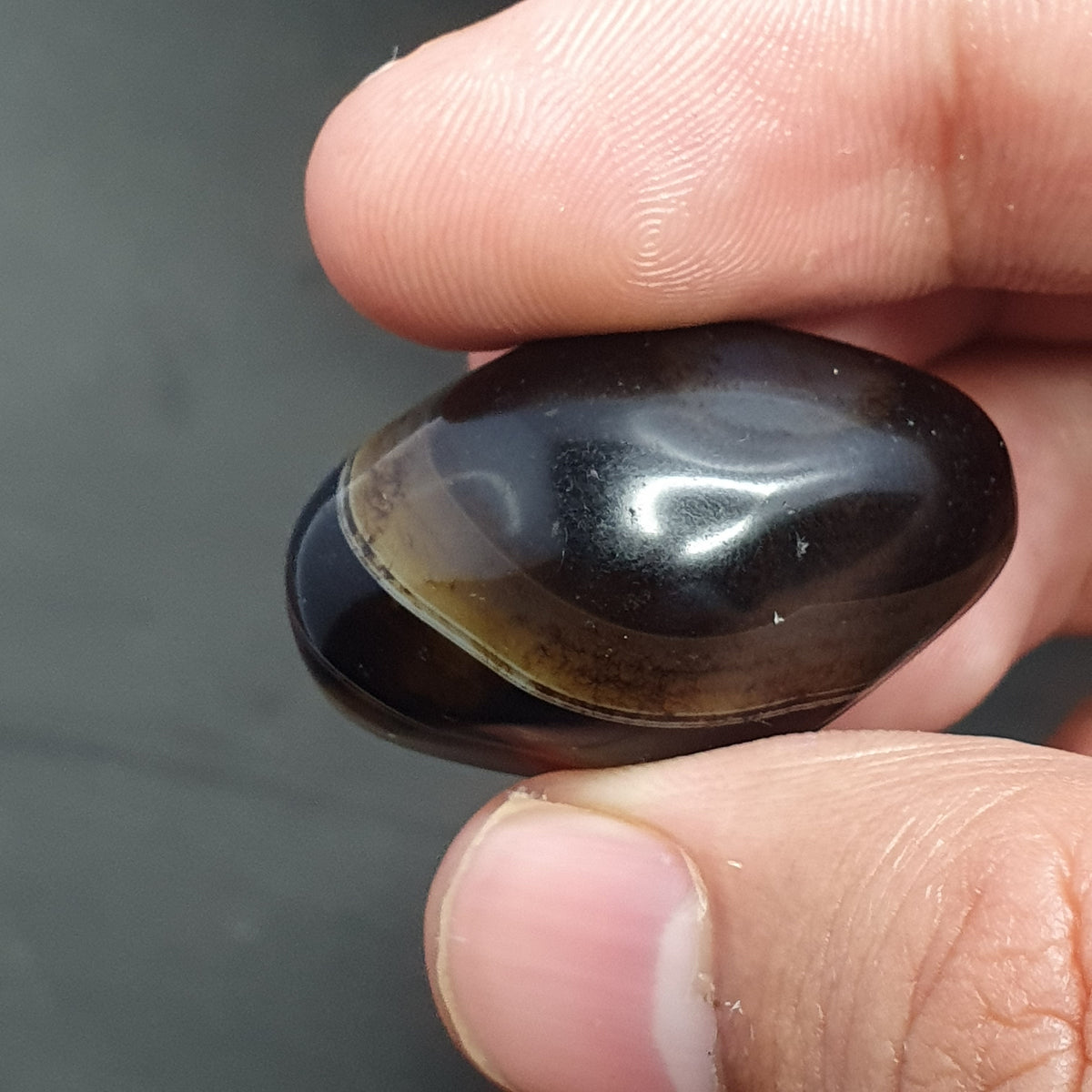 Perle d'agate œil de Souleïmani de l'Himalaya vintage