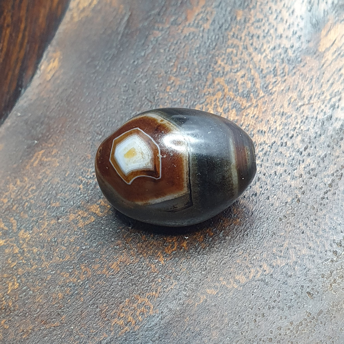 Magnifique perle d'agate naturelle œil de Suliemani