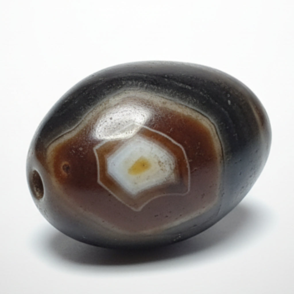 Magnifique perle d'agate naturelle œil de Suliemani