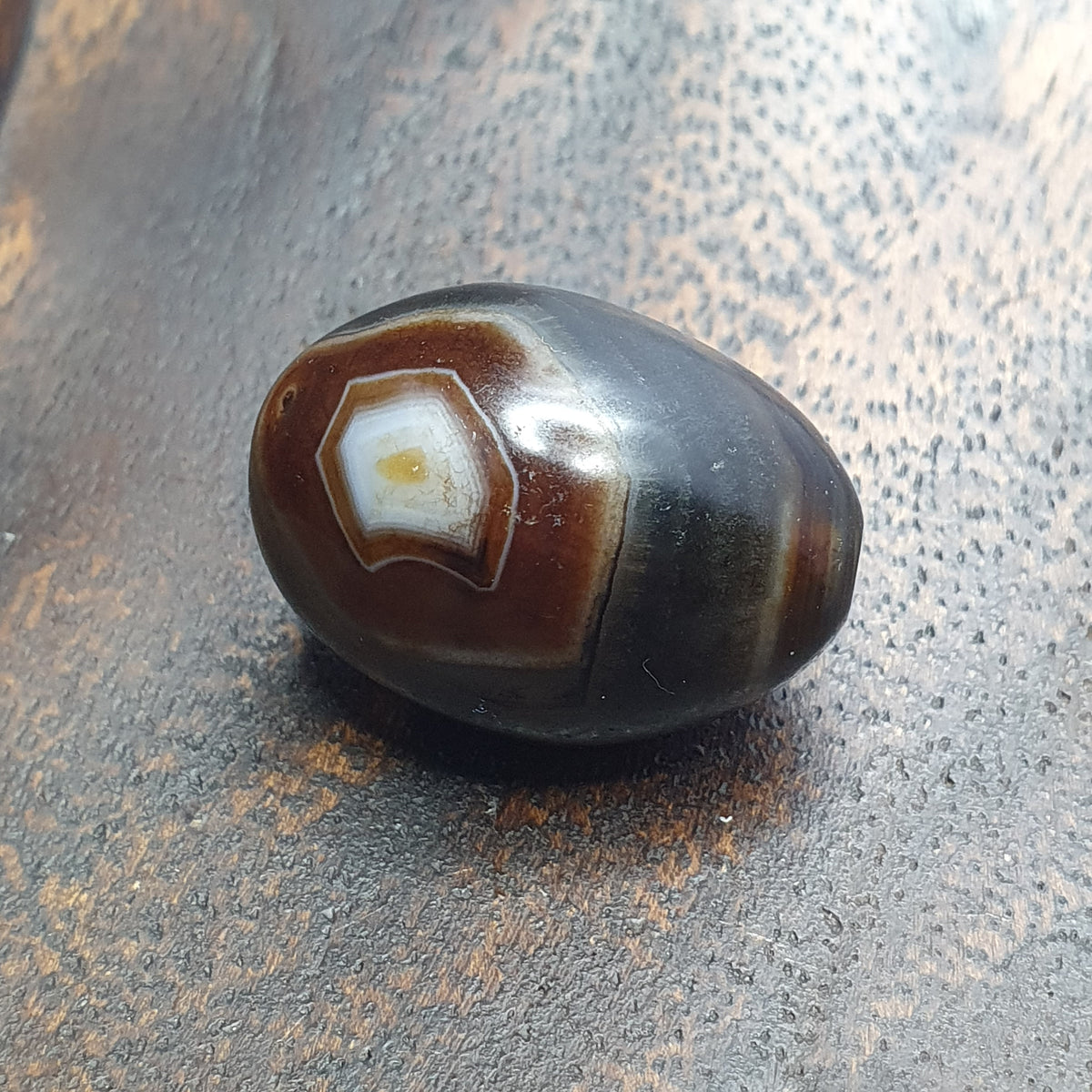 Magnifique perle d'agate naturelle œil de Suliemani