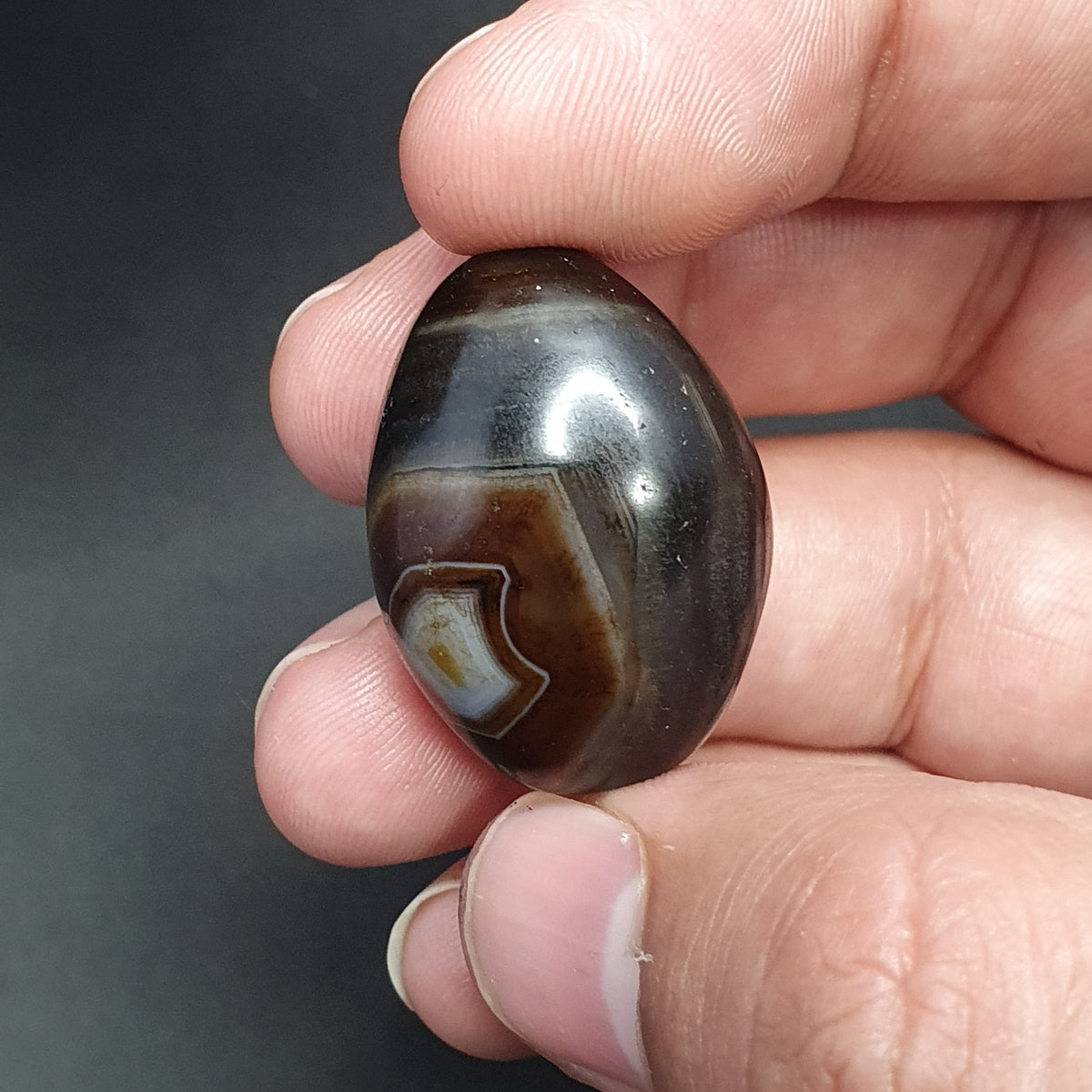 Magnifique perle d'agate naturelle œil de Suliemani