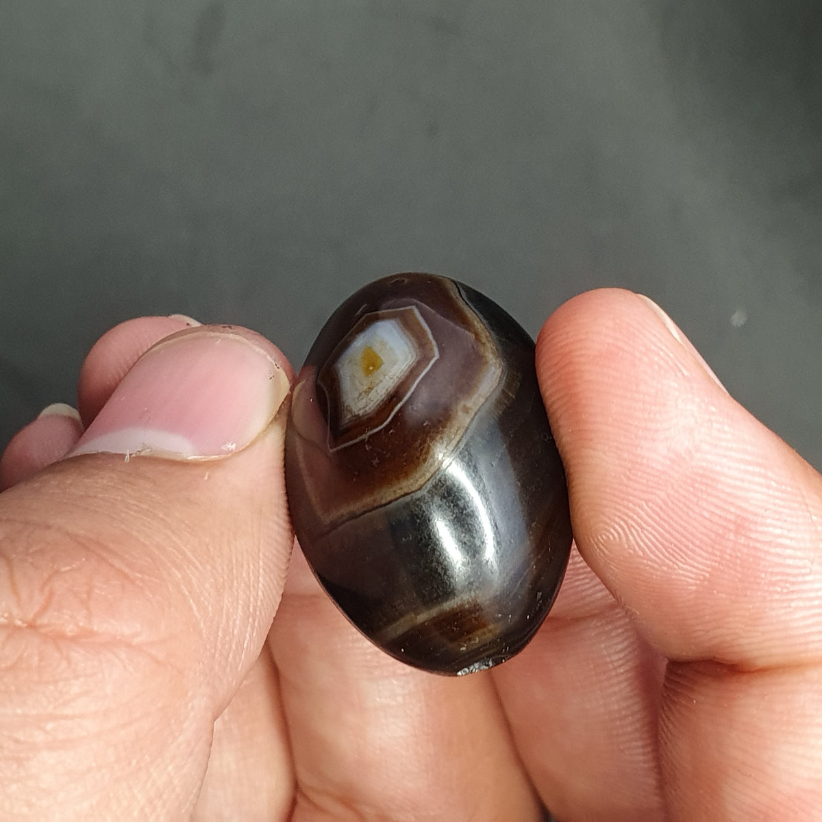Magnifique perle d'agate naturelle œil de Suliemani