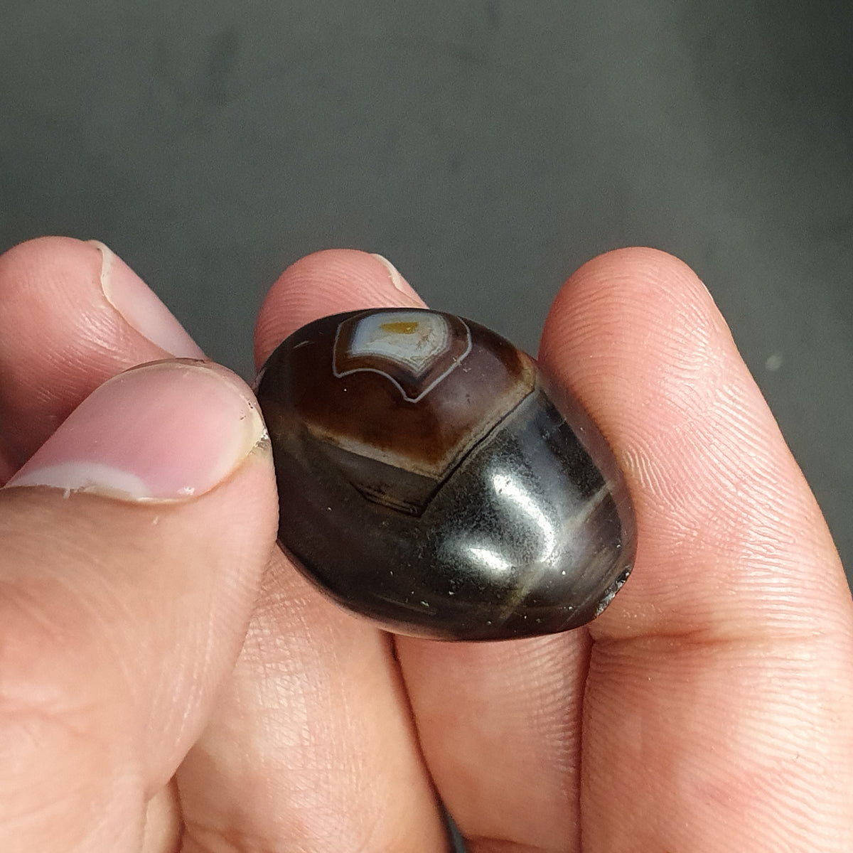 Magnifique perle d'agate naturelle œil de Suliemani