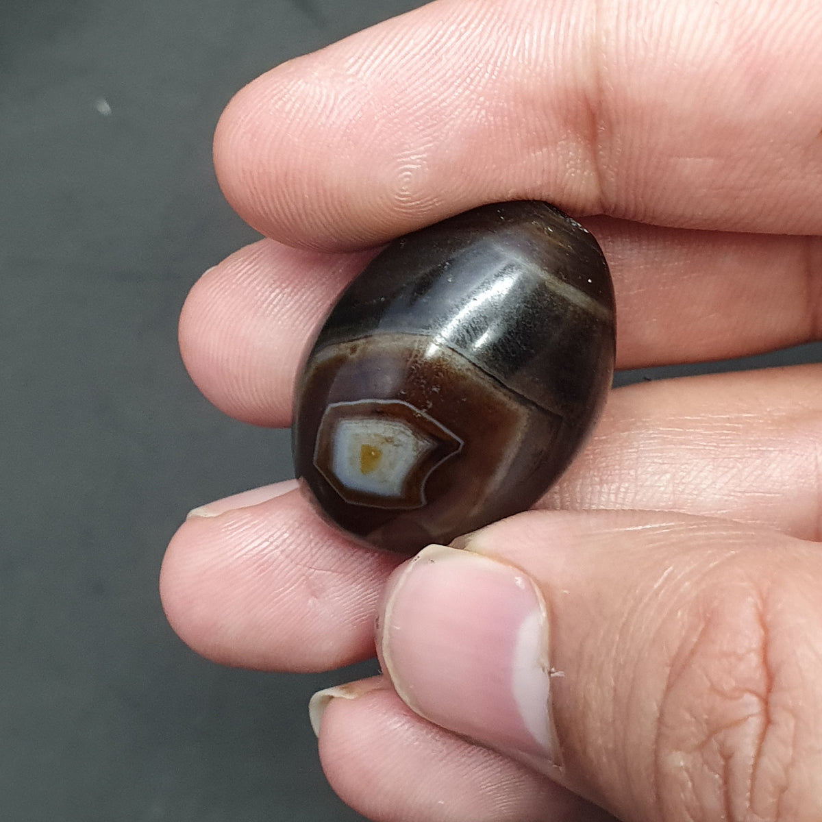 Magnifique perle d'agate naturelle œil de Suliemani