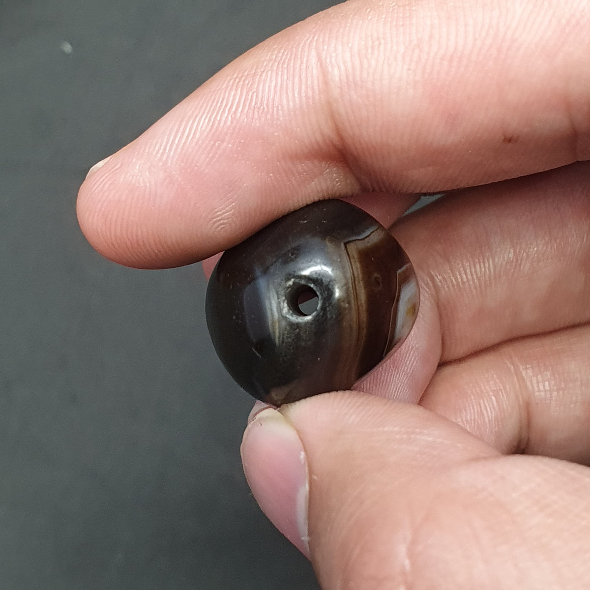 Magnifique perle d'agate naturelle œil de Suliemani
