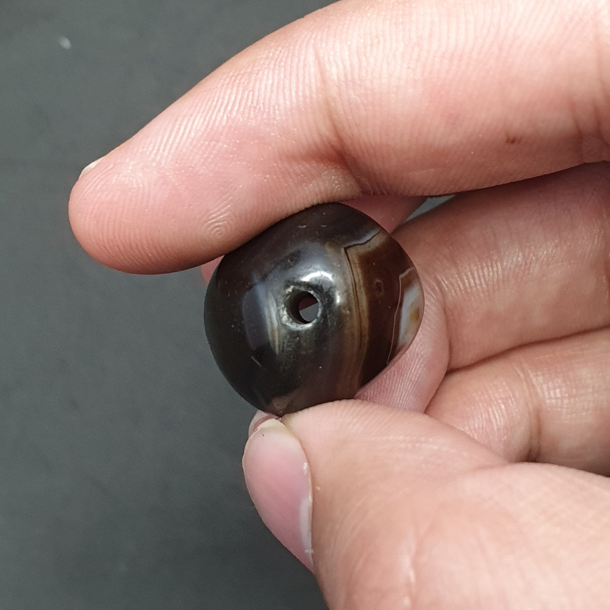 Magnifique perle d'agate naturelle œil de Suliemani