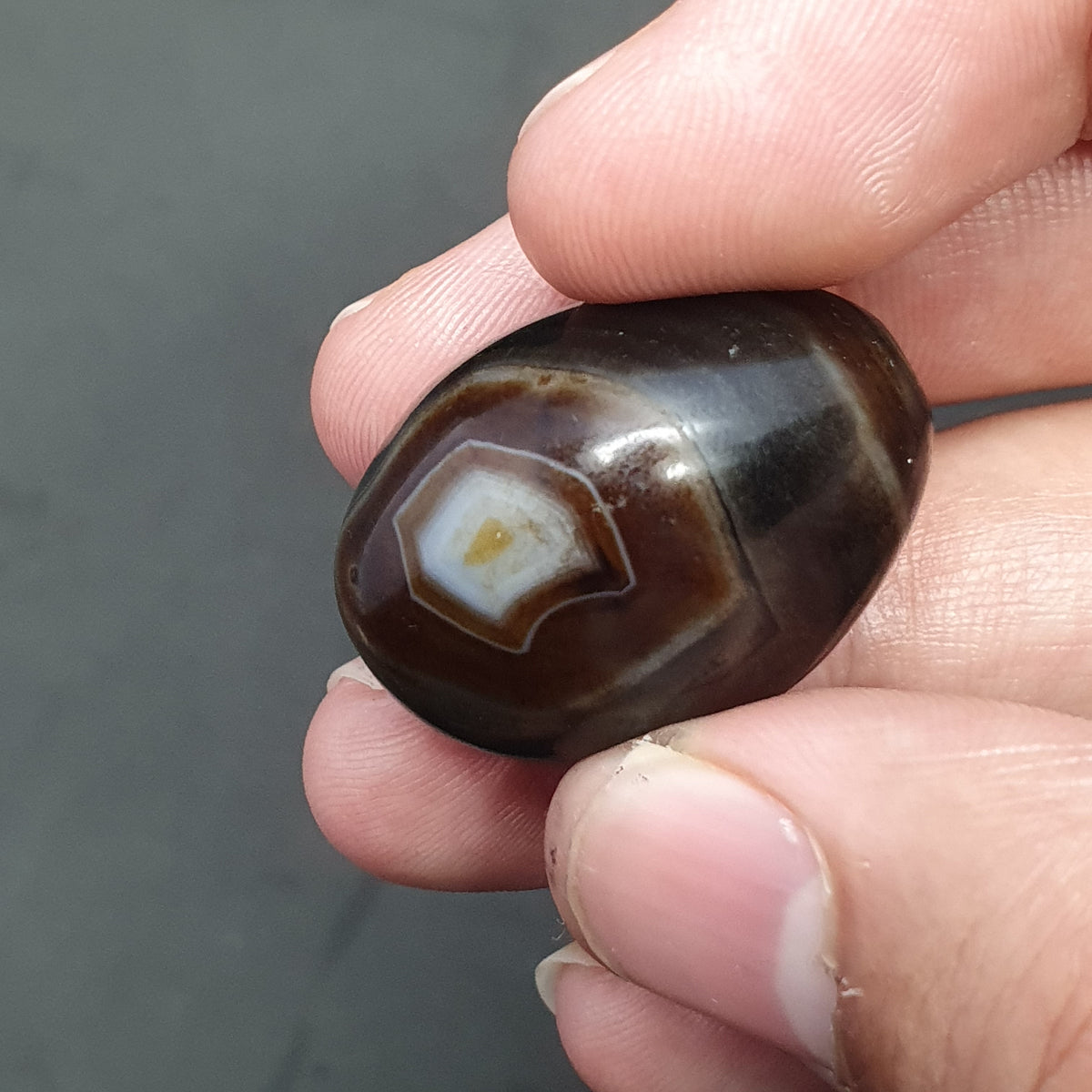 Magnifique perle d'agate naturelle œil de Suliemani