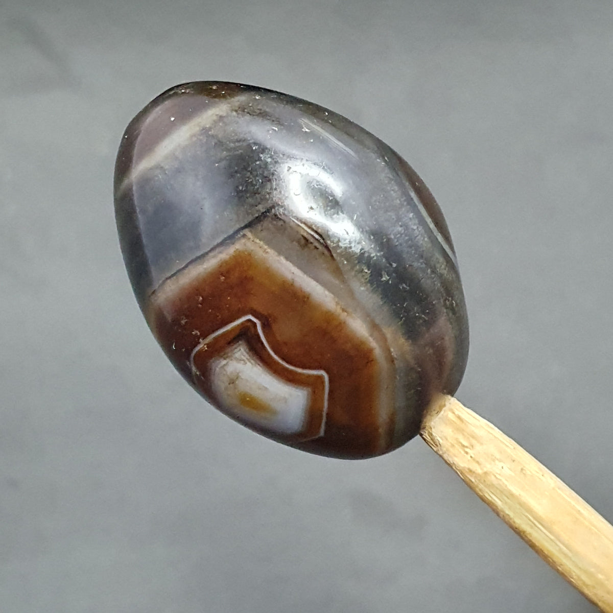Magnifique perle d'agate naturelle œil de Suliemani