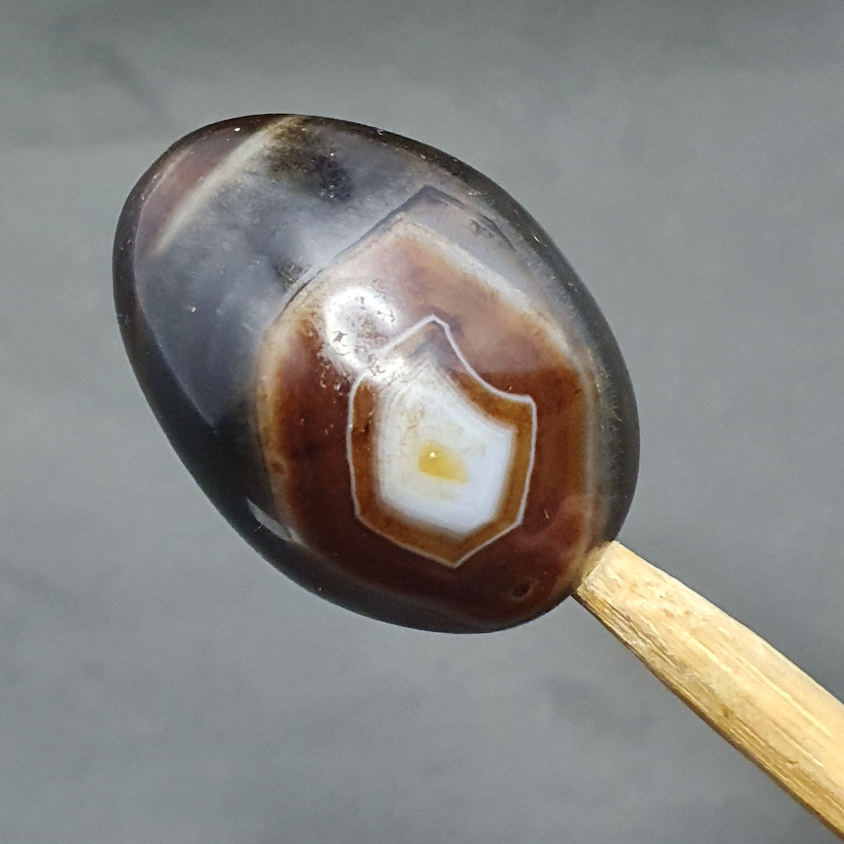 Magnifique perle d'agate naturelle œil de Suliemani