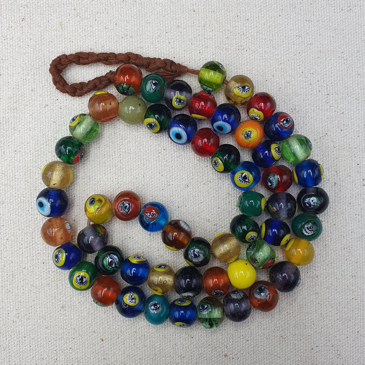Antique Ottomans Style Eye Glass Beads Necklace