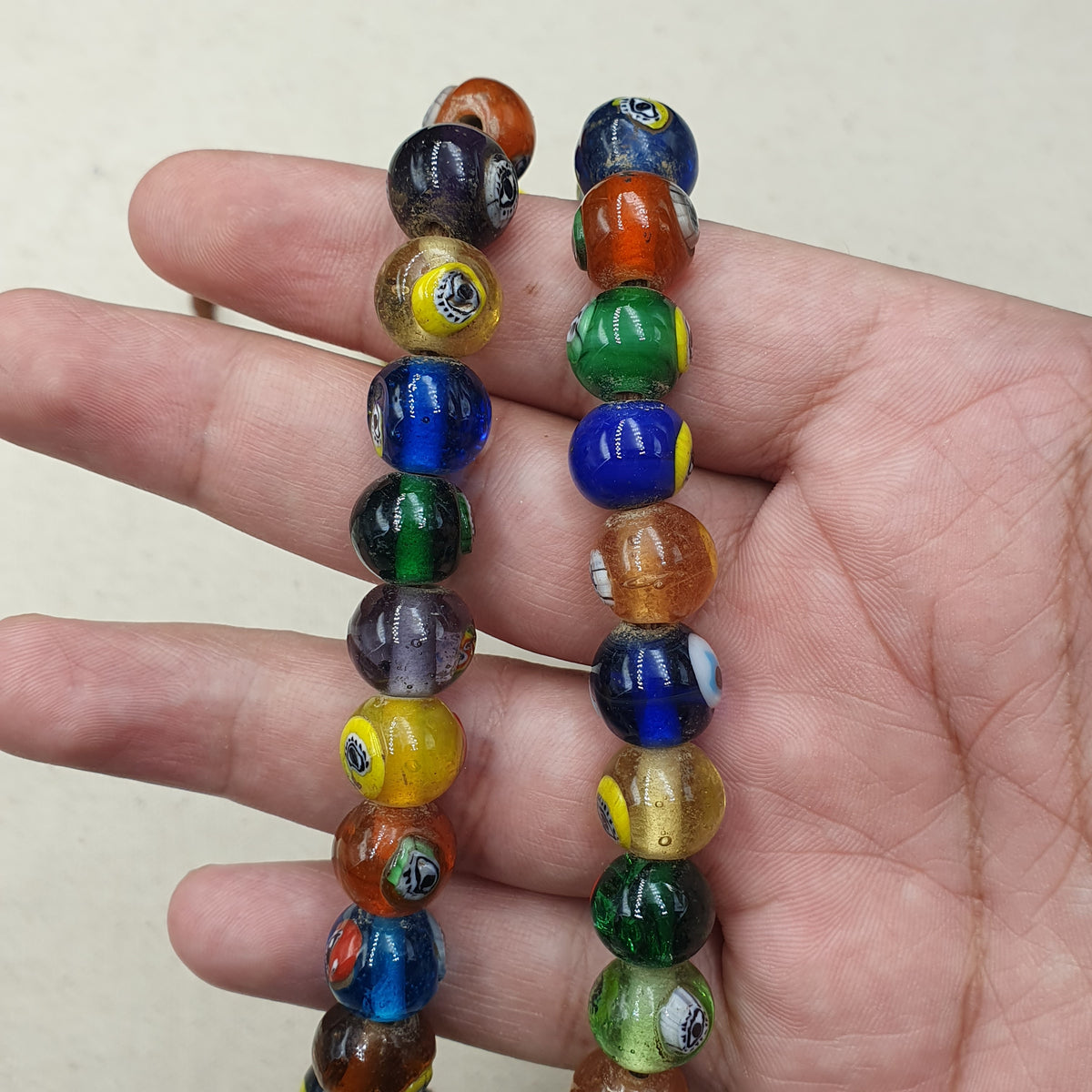 Antique Ottomans Style Eye Glass Beads Necklace