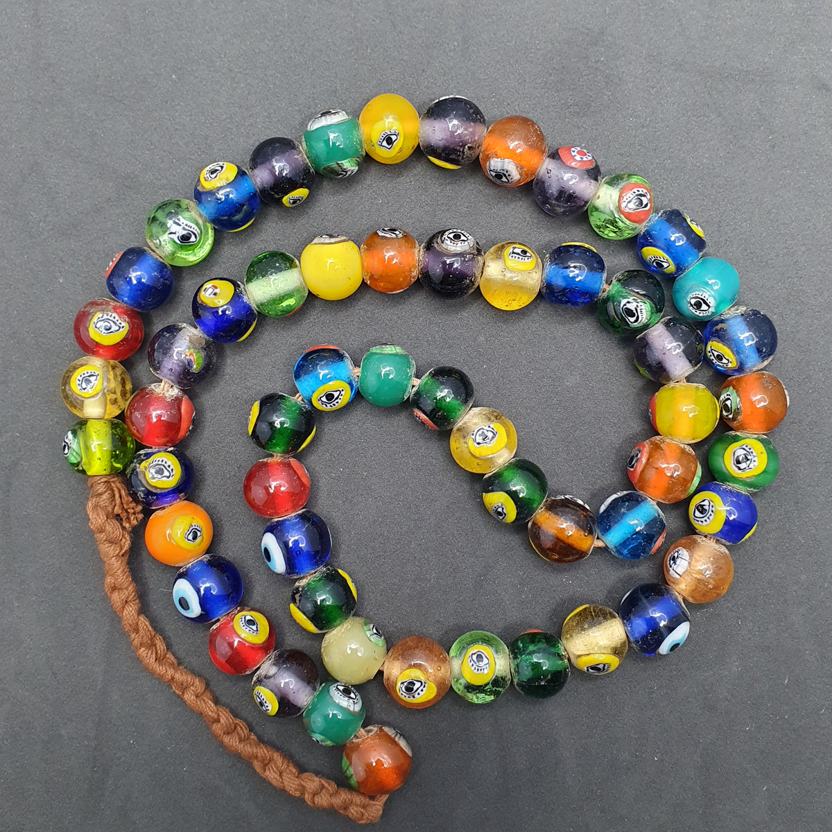 Antique Ottomans Style Eye Glass Beads Necklace