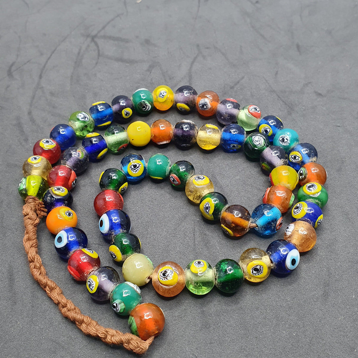 Antique Ottomans Style Eye Glass Beads Necklace