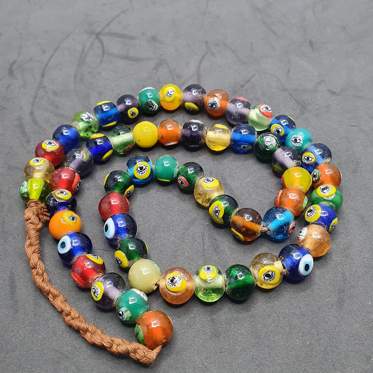 Antique Ottomans Style Eye Glass Beads Necklace