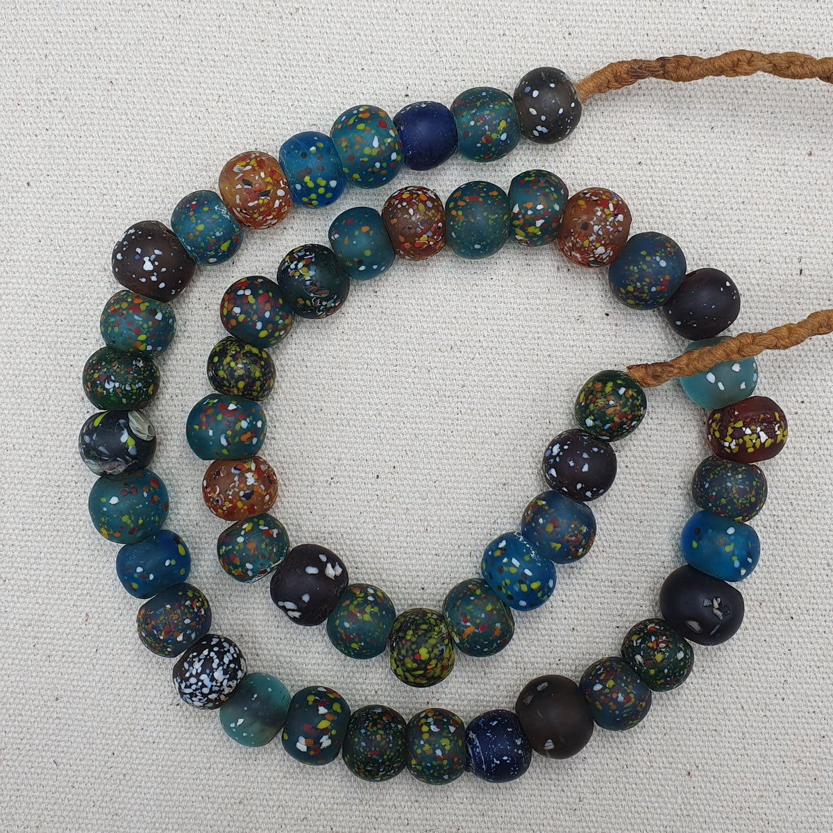 Vintage Aventurine Glass Beads Strands 13.2mm 20 inches Long