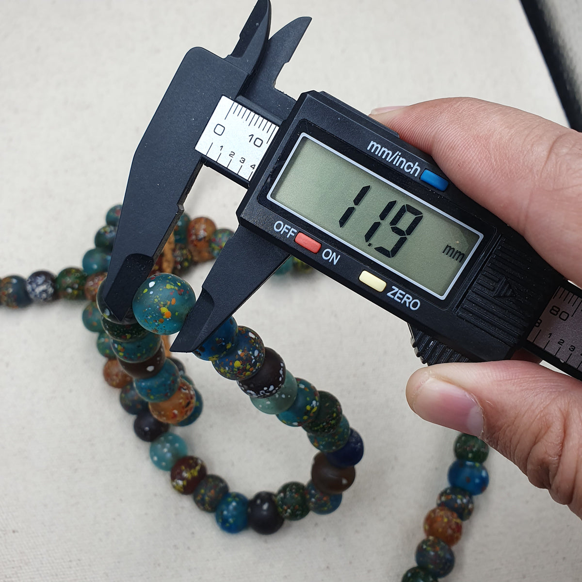 Vintage Aventurine Glass Beads Strands 13.2mm 20 inches Long