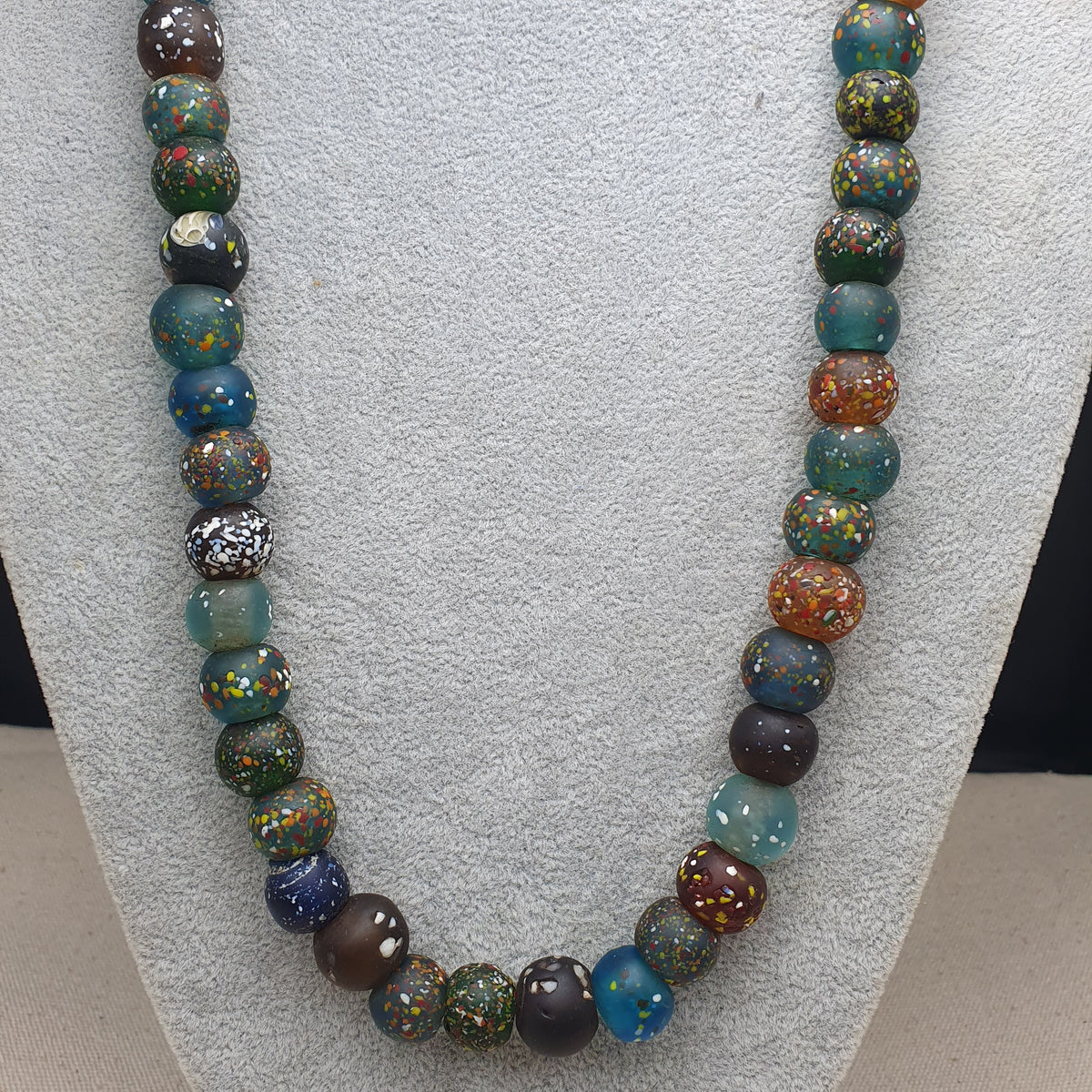 Vintage Aventurine Glass Beads Strands 13.2mm 20 inches Long