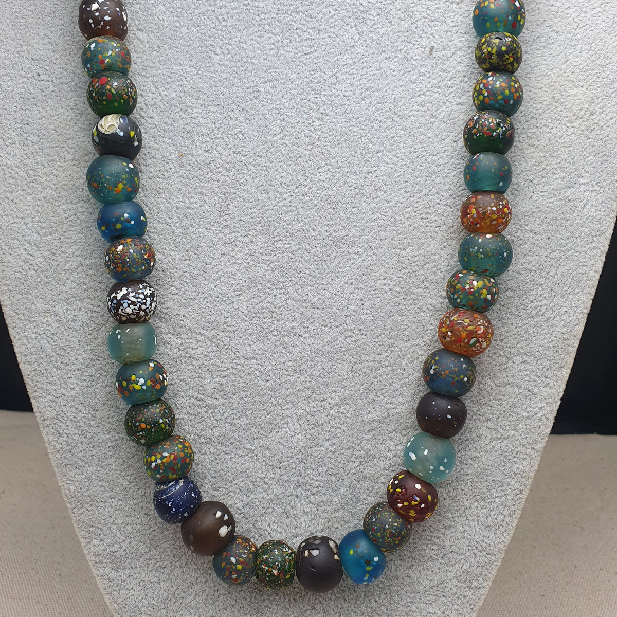 Vintage Aventurine Glass Beads Strands 13.2mm 20 inches Long