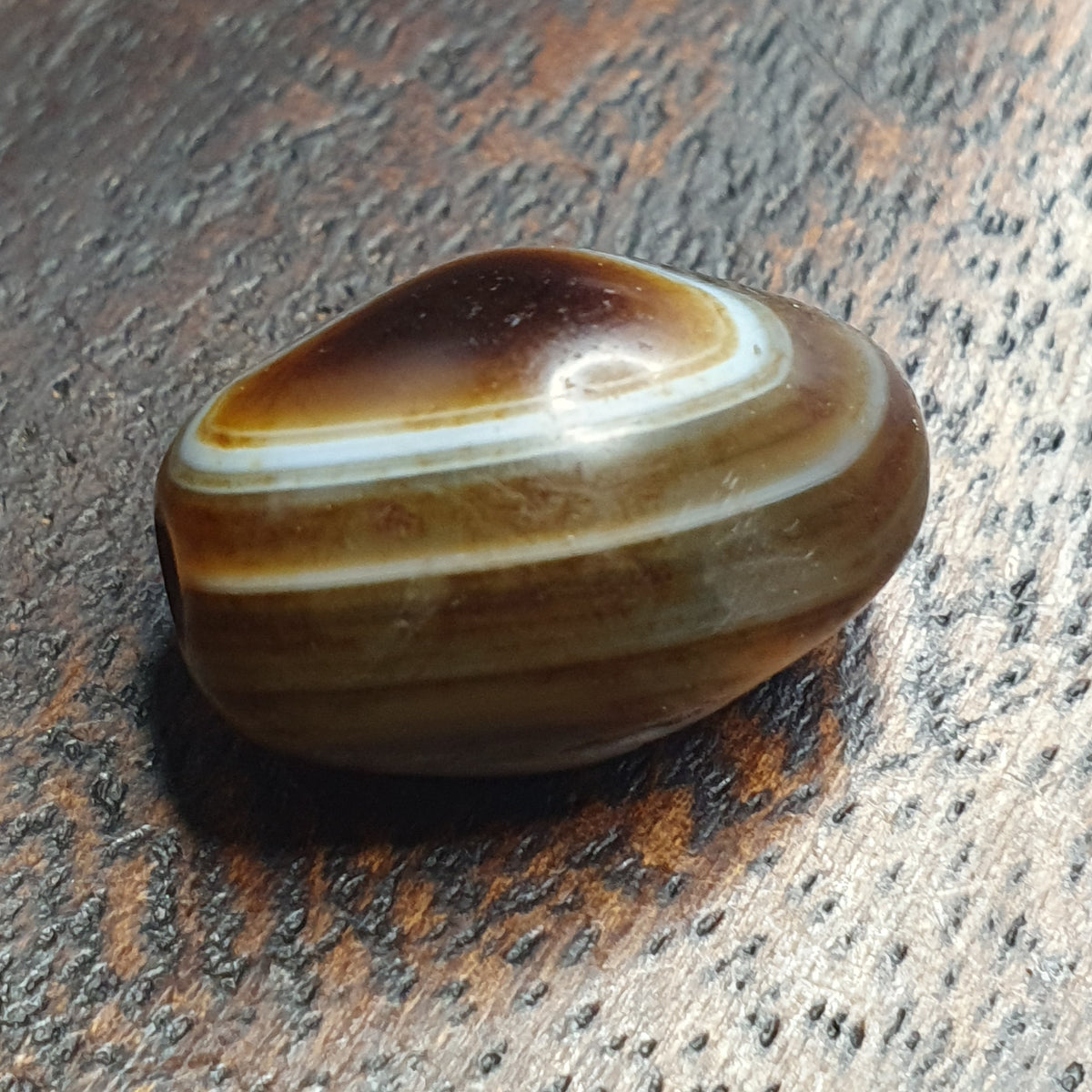 Amulette vintage en perles d'agate oculaire naturelle Suliemani