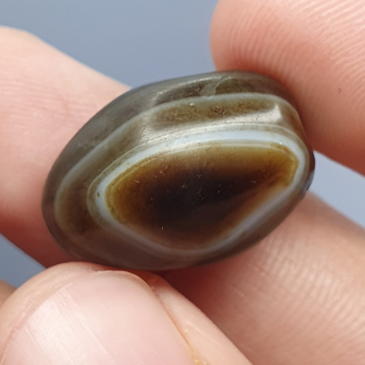 Amulette vintage en perles d'agate oculaire naturelle Suliemani