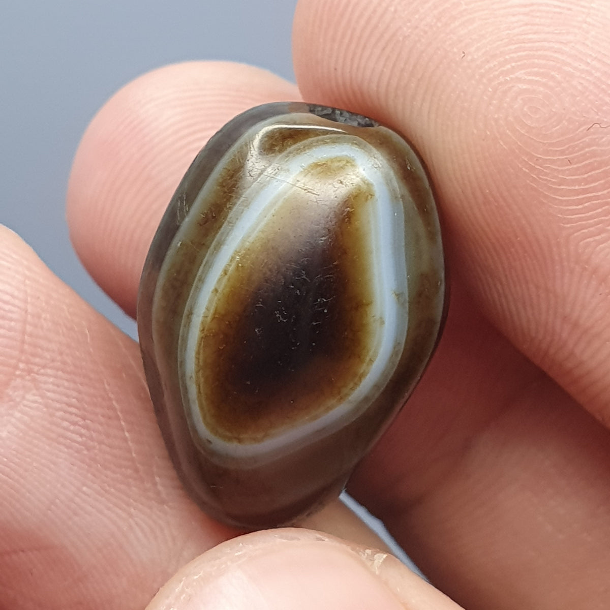 Amulette vintage en perles d'agate oculaire naturelle Suliemani