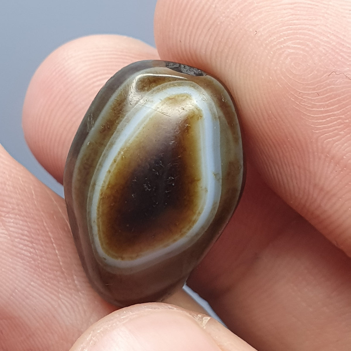 Amulette vintage en perles d'agate oculaire naturelle Suliemani