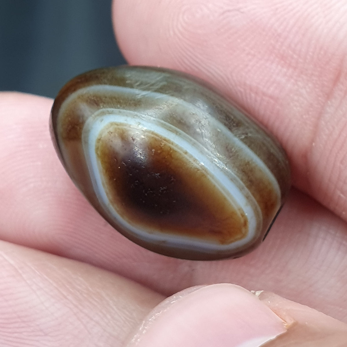 Amulette vintage en perles d'agate oculaire naturelle Suliemani