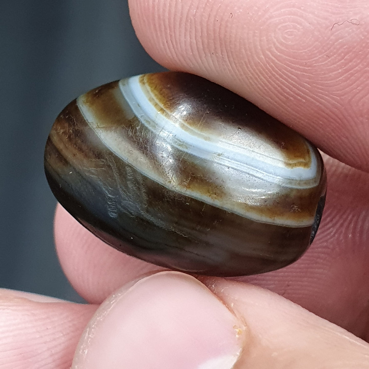 Amulette vintage en perles d'agate oculaire naturelle Suliemani