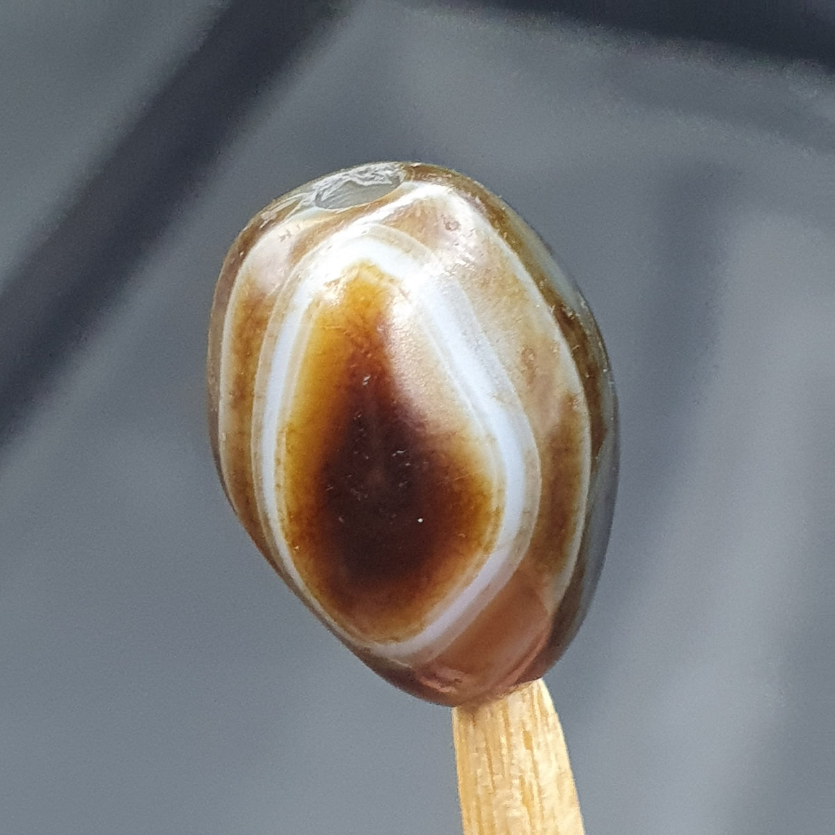 Amulette vintage en perles d'agate oculaire naturelle Suliemani