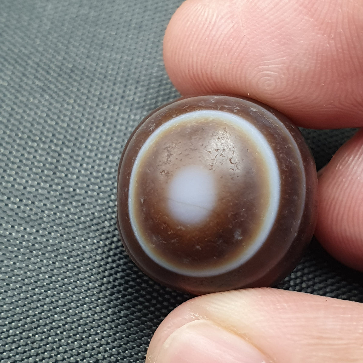 Lot de 2 perles vintage Agate œil Suliemani de l'Himalaya