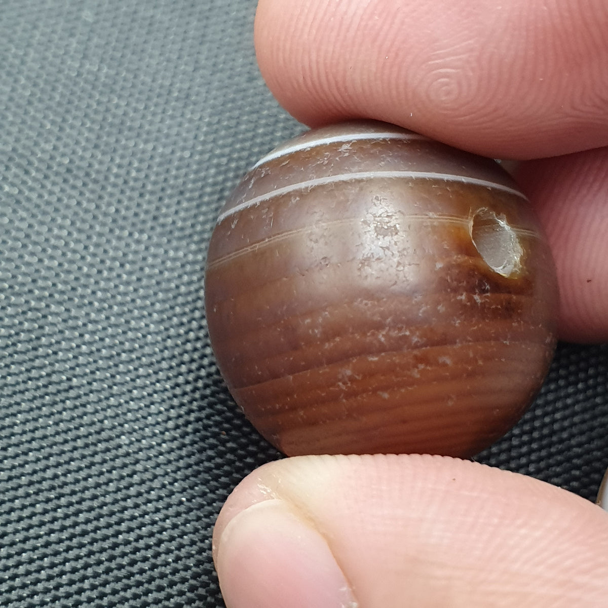 Lot de 2 perles vintage Agate œil Suliemani de l'Himalaya