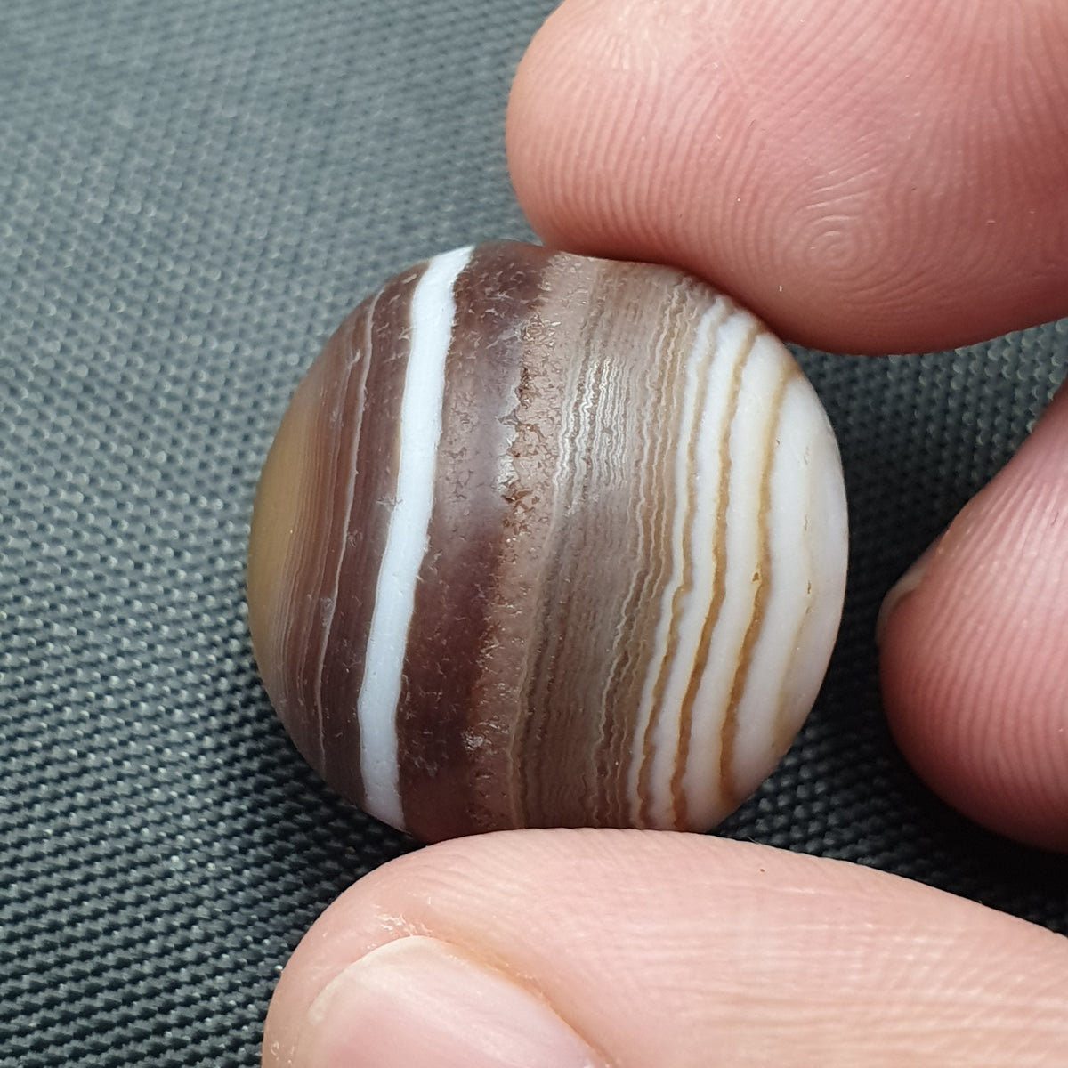 Lot de 2 perles vintage Agate œil Suliemani de l'Himalaya