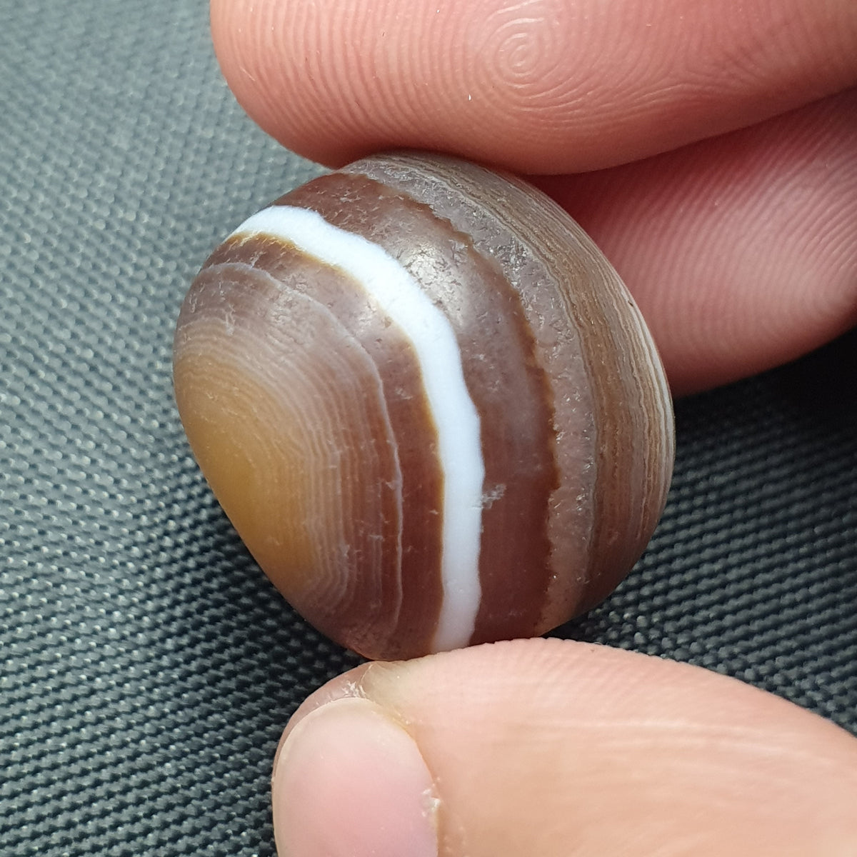 Lot de 2 perles vintage Agate œil Suliemani de l'Himalaya