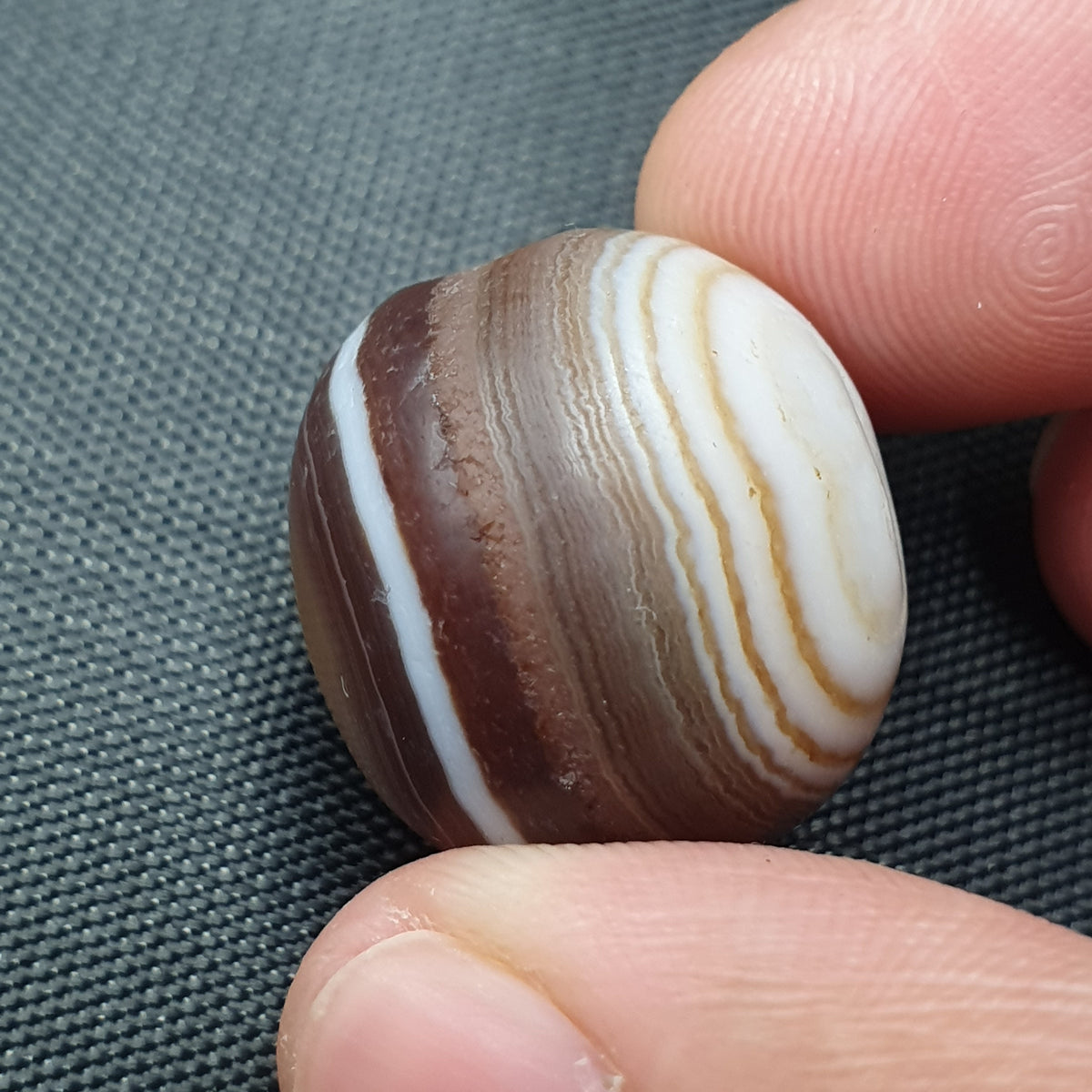 Lot de 2 perles vintage Agate œil Suliemani de l'Himalaya