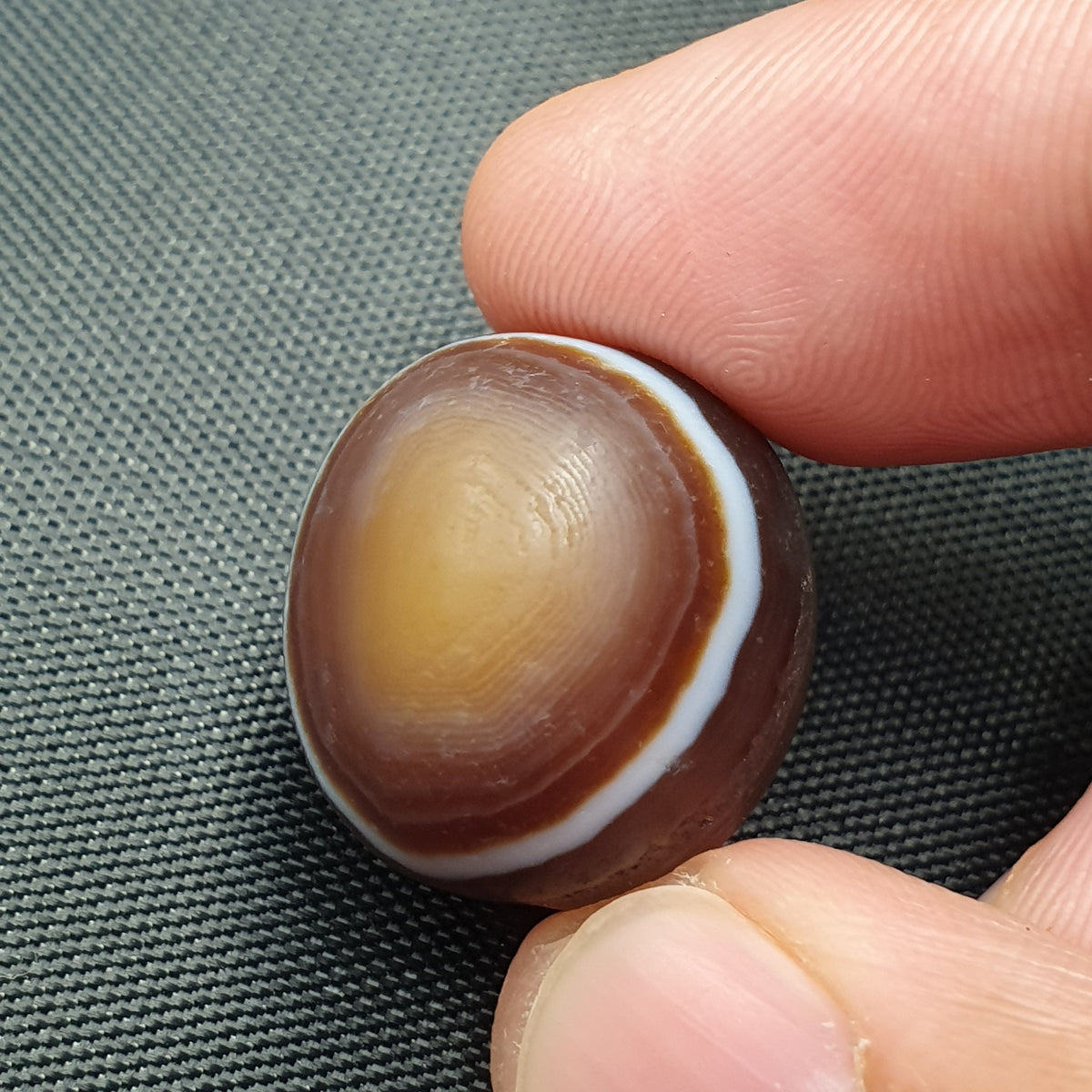 Lot de 2 perles vintage Agate œil Suliemani de l'Himalaya