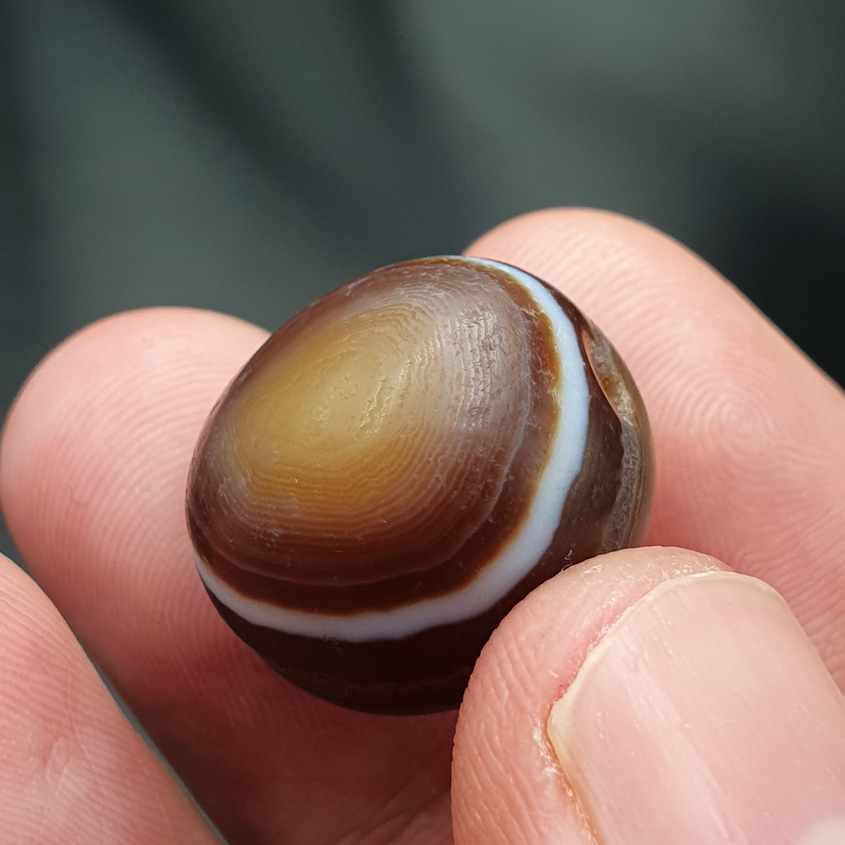 Lot de 2 perles vintage Agate œil Suliemani de l'Himalaya