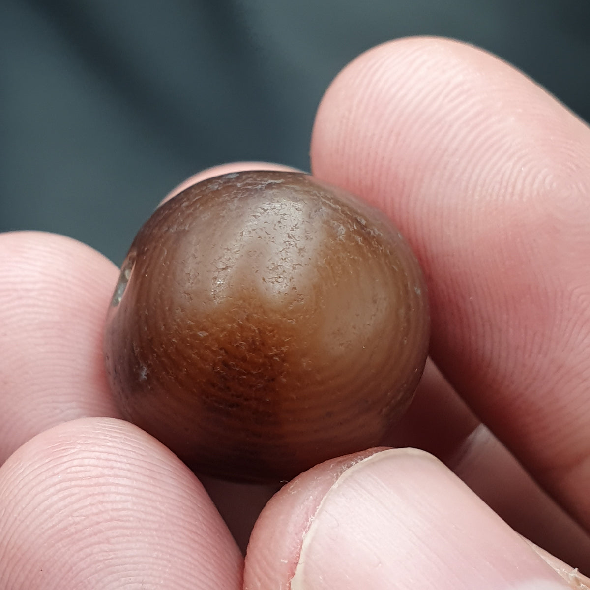 Lot de 2 perles vintage Agate œil Suliemani de l'Himalaya