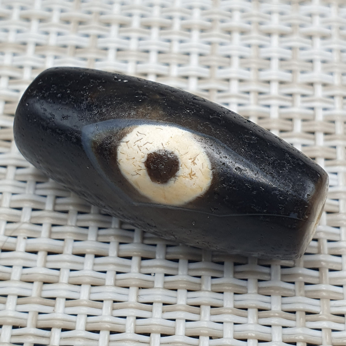 Amulette tibétaine vintage perle d'agate œil de Dzi de l'Himalaya