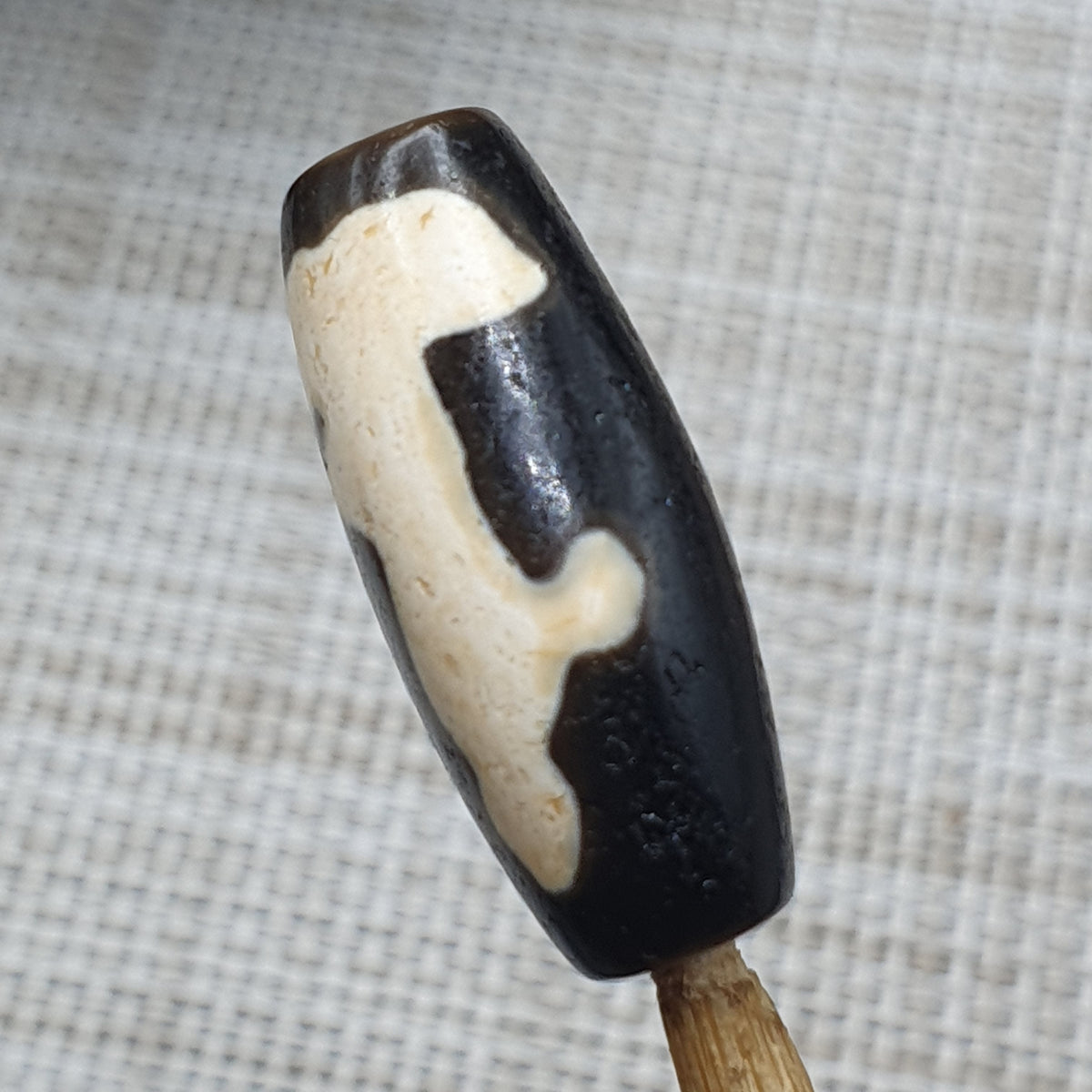 Amulette tibétaine vintage perle d'agate œil de Dzi de l'Himalaya