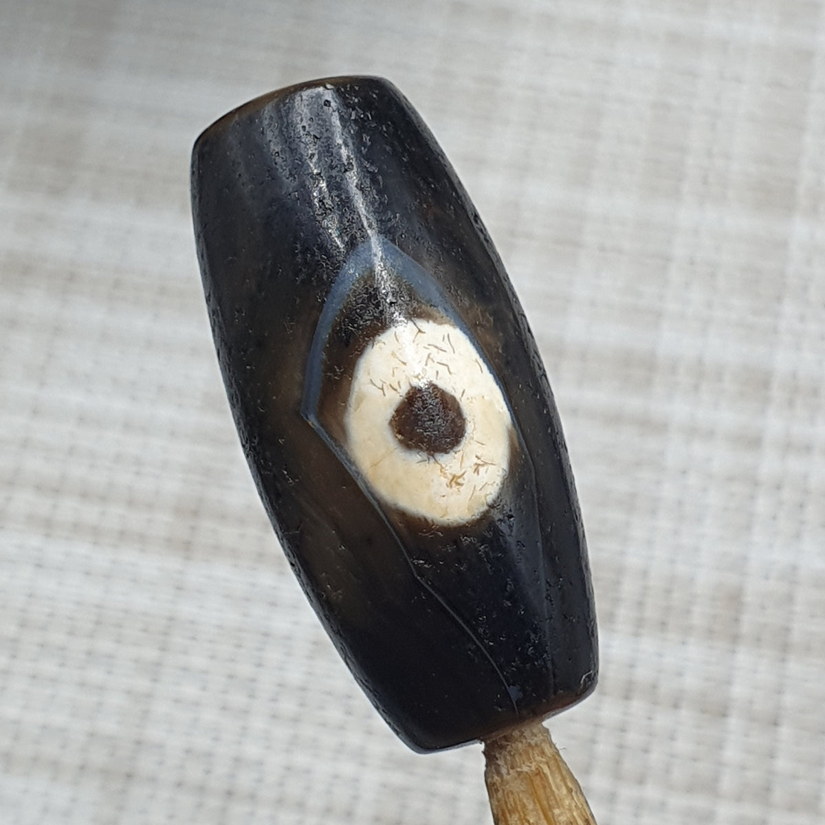 Amulette tibétaine vintage perle d'agate œil de Dzi de l'Himalaya