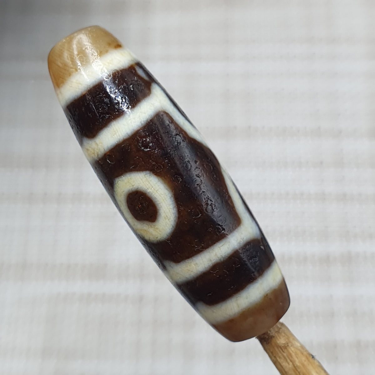 Himalayanische 3 Augen tibetische Vintage Achat Dzi Perle Amulett