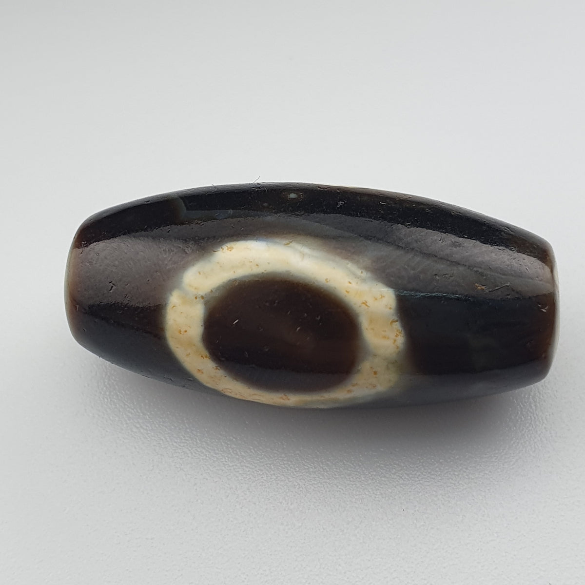 Amulette œil de Dzi en perles d'agate tibétaine de l'Himalaya vintage
