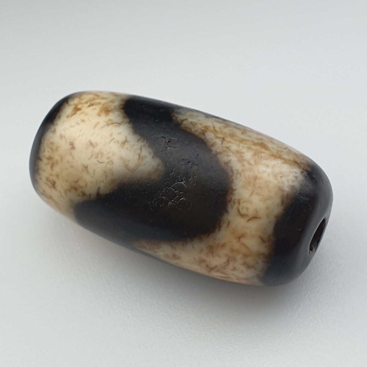 Perle Dzi en Agate du Tibet, Motif Zigzag, Style Vintage, Amulette de l'Himalaya