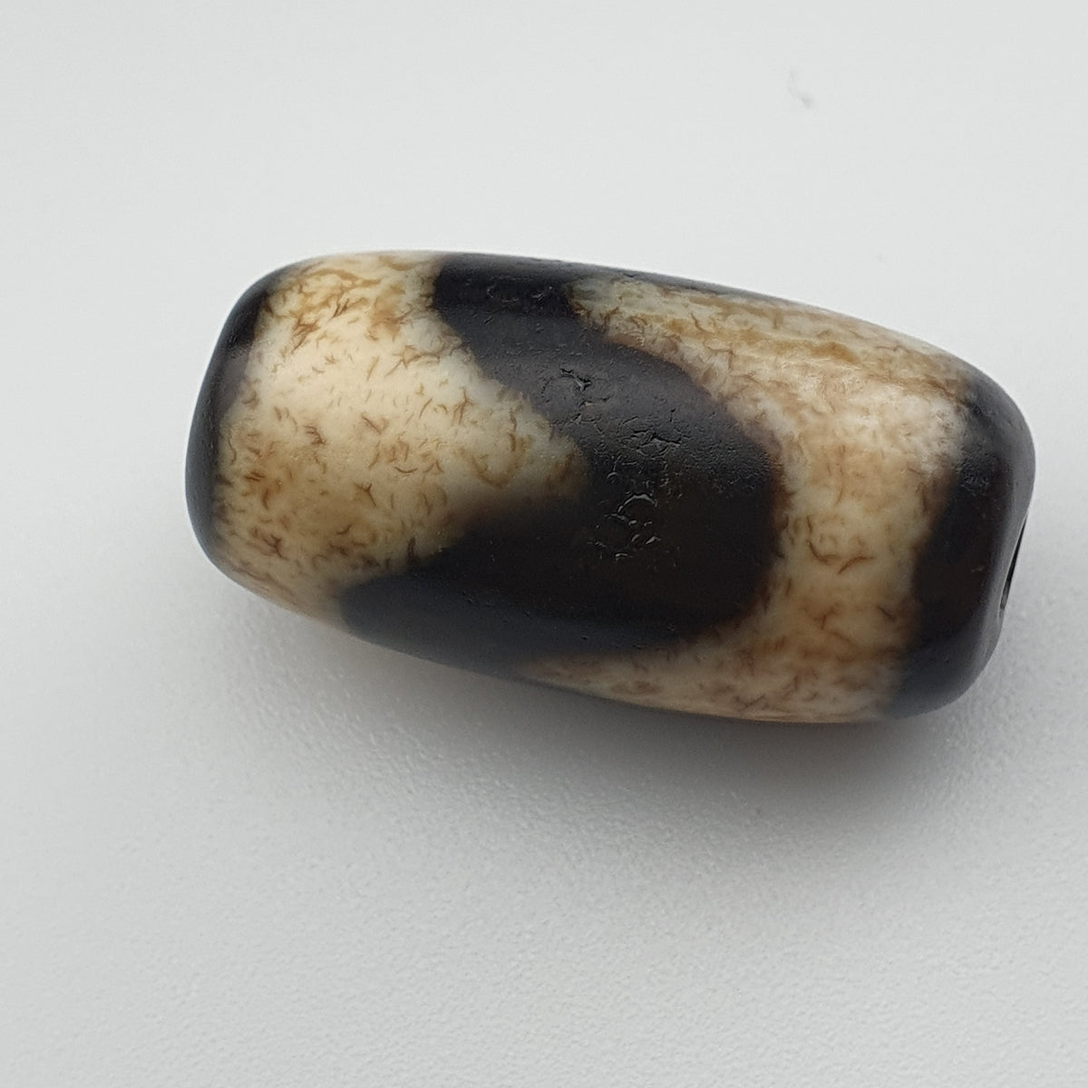 Perle Dzi en Agate du Tibet, Motif Zigzag, Style Vintage, Amulette de l'Himalaya