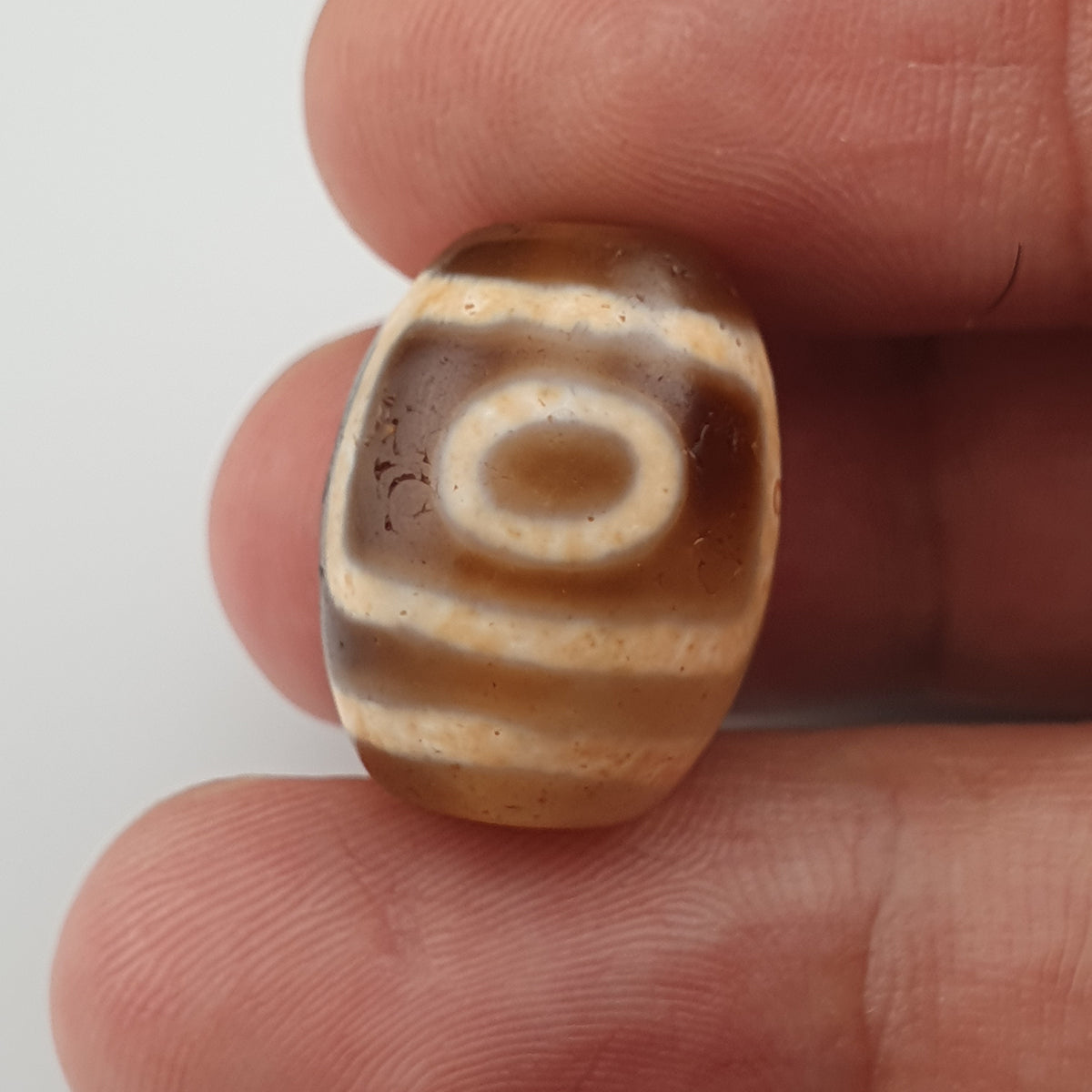 Vintage Himalaya Tibet 2 Augen Achat Dzi Perle Amulett